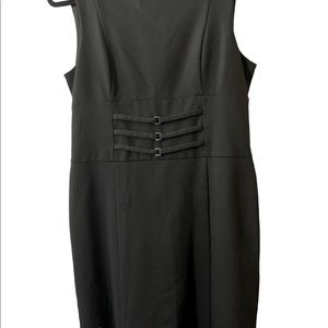 Zara Basics Black Sleeveless Sheath Dress (Sz LG)